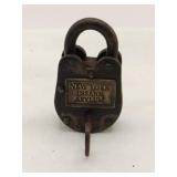Modern New York insane asylum padlock with key