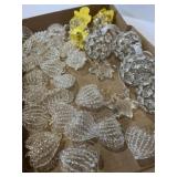 Hand blown glass heart, Christmas ornaments,