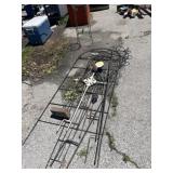 Outdoor decorative metal lot, including standing