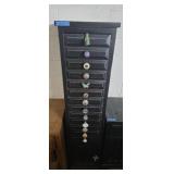 13 drawer tall black jewelry stand with cabinet