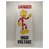 High voltage metal sign 6x16