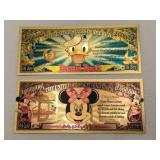 Novelty  Minnie mouse & Donald duck gold foil