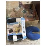 Lumbar massager, neck pillow, woven blankets