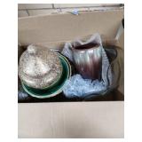 Box of assorted ceramic and glass bowls and