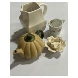 Signed studio pottery pitcher, Italy pitcher and