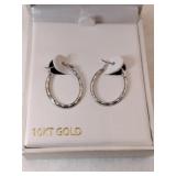 10K white gold hoop earrings