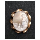 Victorian shell Cameo carved brooch