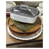 Snack trays, lazy Susan, leaf platter, West Bend