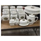 THL ceramic kitchen canisters, bowl, cake stand,