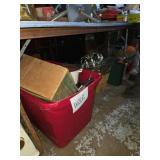 Hanging glass, chandelier, kitchenware, camp