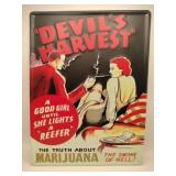 Devils harvester metal sign 12x16