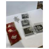 Three Lennox Christmas ornaments and four hand
