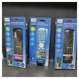 Lot of 3 open box universal remotes