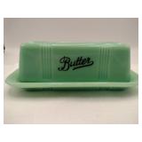 Modern jadeite butter dish