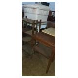 Wooden side table and small shelving