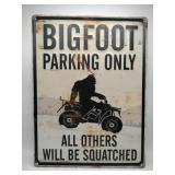 Bigfoot metal sign 12x16