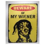 My weiner metal sign 12x16