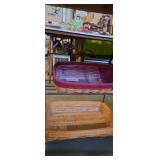 2 Longaberger baskets with longaberger metal