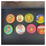 Vintage Garfield collectible pins. 8 total