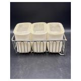 Hazel Atlas milk glass refrigerator dishes in