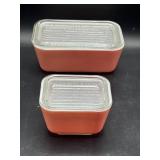 Matching Pink Pyrex Fridgies refrigerator dishes