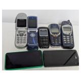 Group Of assorted cell phones. No chargers