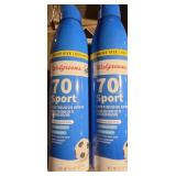 2 large 9.1oz cans of Walgreens spf 70 sport