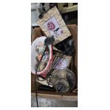Decorative framed art, metal plate holder and