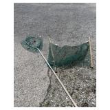 Fishing landing, net and  minnow/bait saine