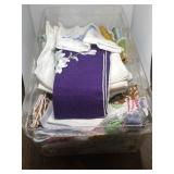 7 x 13 tub of vintage handkerchiefs