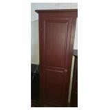 Red painted pantry cabinet 24x14x70