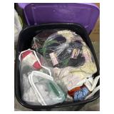 Tote of different colors, styles, brands of yarn