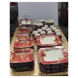 222 Fifth Fleur Rouge porcelain dinnerware set,