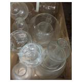 Mix of decorative and drinking glassware