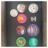 Group of vintage collectible pins 9 total.