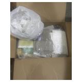 Box of mixed pattern fabric remnants, scraps