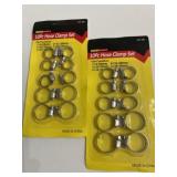 2 cards of 10 pc assorted hose clamps