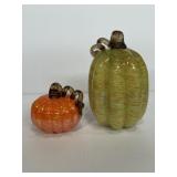 Glass pumpkins, tallest 10"