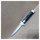 Automatic Stiletto O.T.F. Knife Blue Handle With