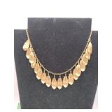 Napier Gold leaf drop necklace