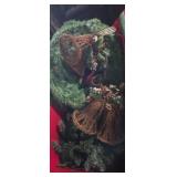 Christmas reef, baskets, tree, and decorations
