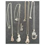 Cat necklaces  marked 925.    .660oz
