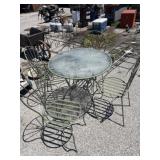 mid-century modern wrought iron patio set