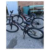 2 mountain bikes, 21 speed mongoose excursion and