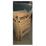 3 matching wooden folding chairs