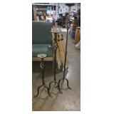3 matching wrought iron staggered candle stands