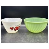 Pair of fire king mixing bowls