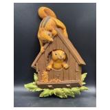 1977 Homco vintage chipmunk wall hanging 11"