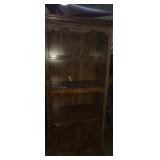 Wooden 3 self lighted bookcase woth storage
