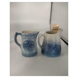 Two small blue pictures